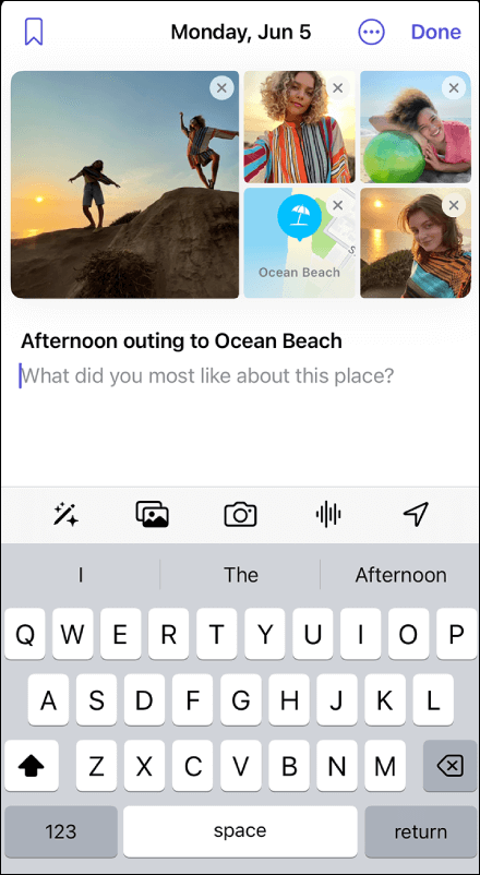 einen Journaleintrag erstellen