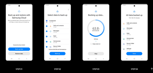 Create Backup in Samsung Cloud