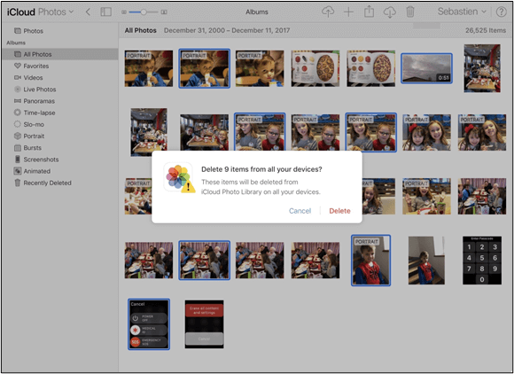 Delete iCloud photos