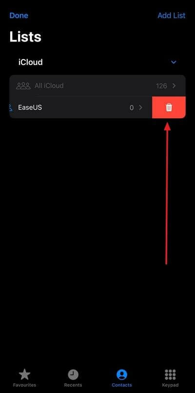 delete unwanted contacts lists