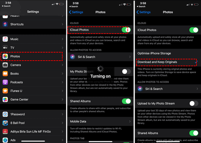 Download and keep originals iPhone