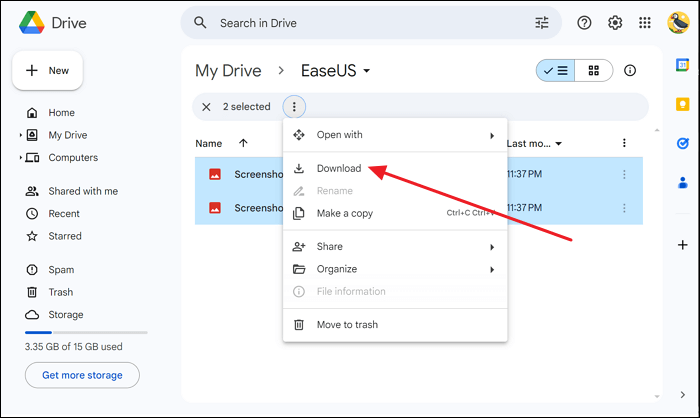 descargar los archivos de imagen