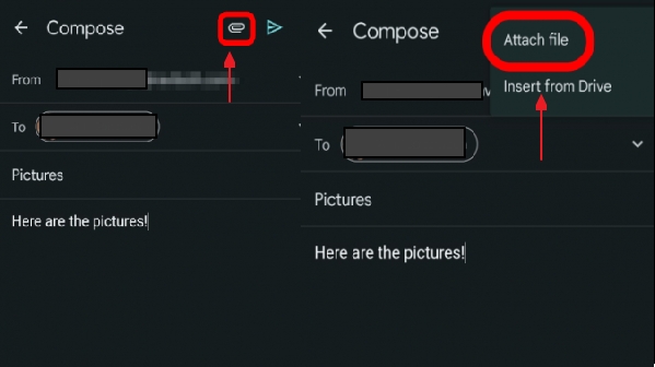 envoyer des photos par courrier électronique