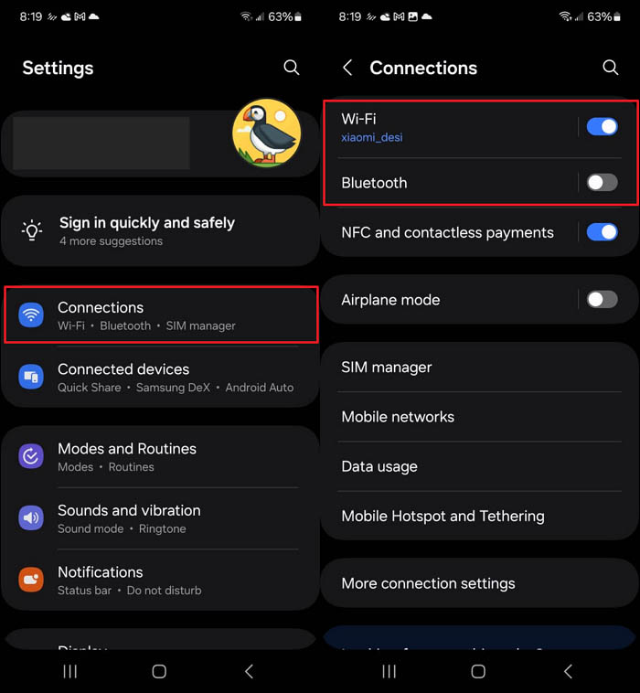 enable android bluetooth and wifi
