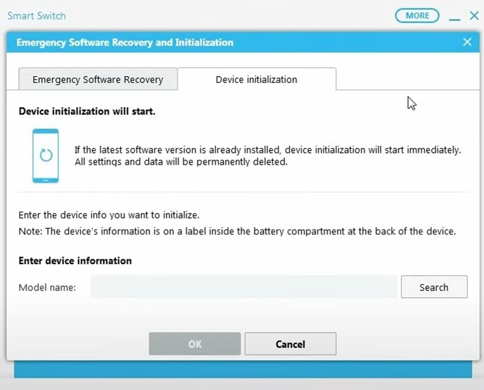 entrer le nom du modèle