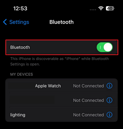 turn on the bluetooth feature