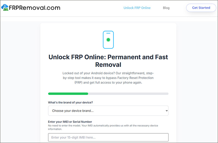 FRPRemoval website screenshot