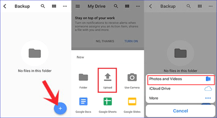 transfer files via Google Drive