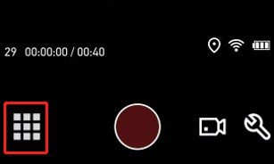 Tippen Sie auf der GoPro auf das quadratische Symbol