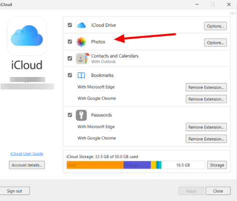 windows icloud photos