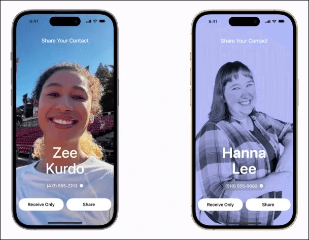 como usar o namedrop no iOS 17