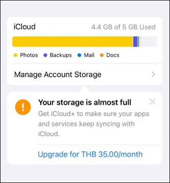 icloud storage full