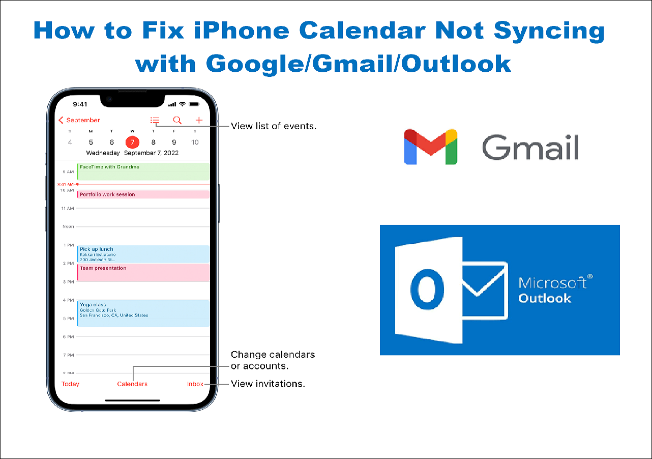 How to Fix iPhone Calendar Not Syncing with Google/Gmail/Outlook EaseUS
