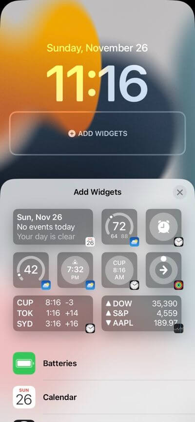 iPhone Lock Screen Widgets