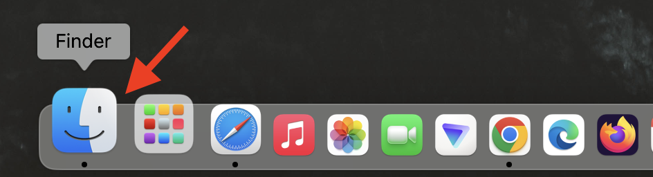 Abrindo o Finder no Mac