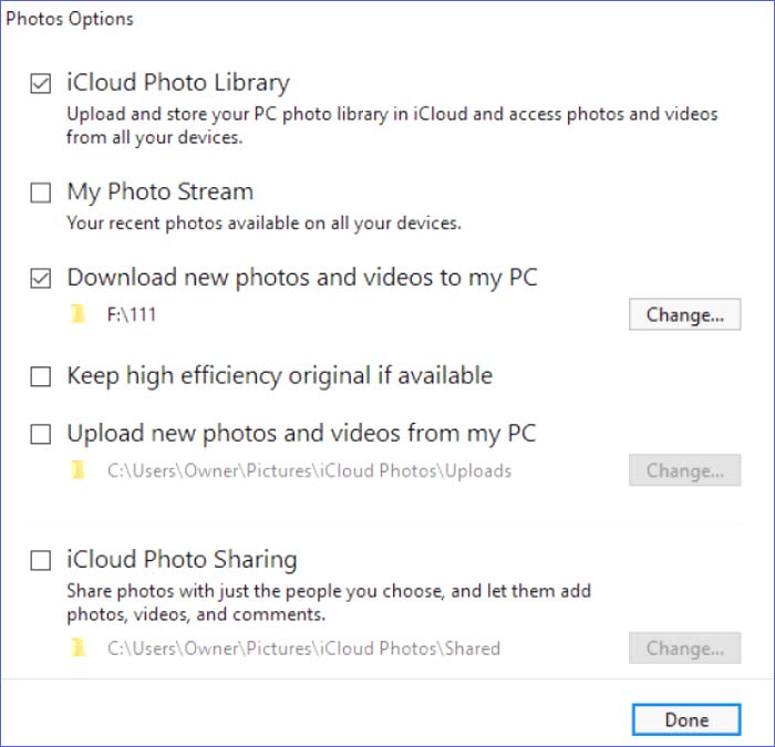 déplacer des photos avec iCloud