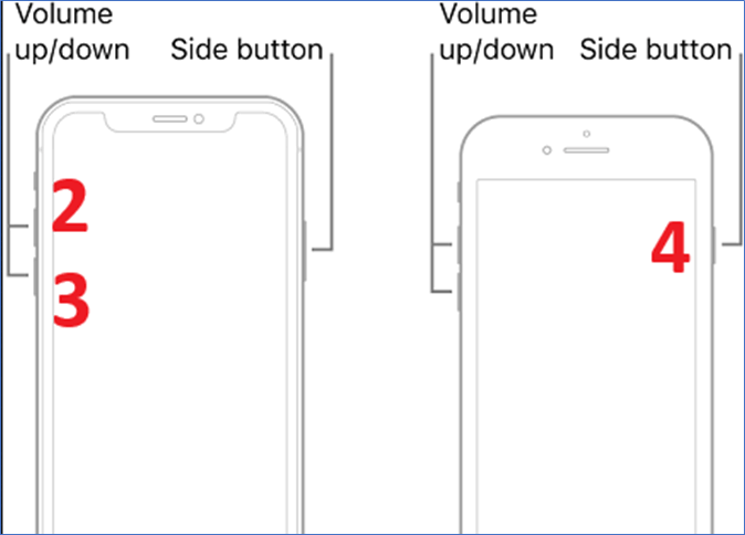 Drücken und halten Sie nun die Side/Power-Taste
