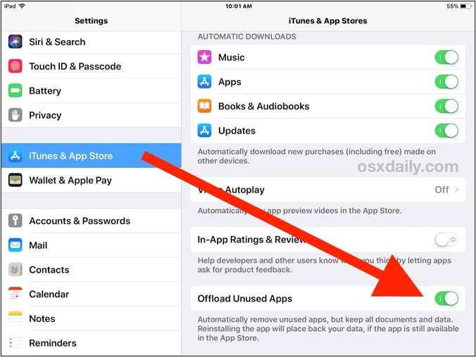 Offload unused apps iPhone