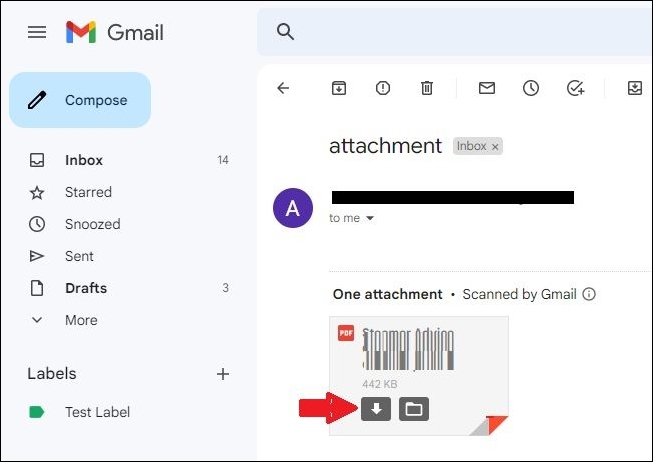 ouvrir la pièce jointe gmail