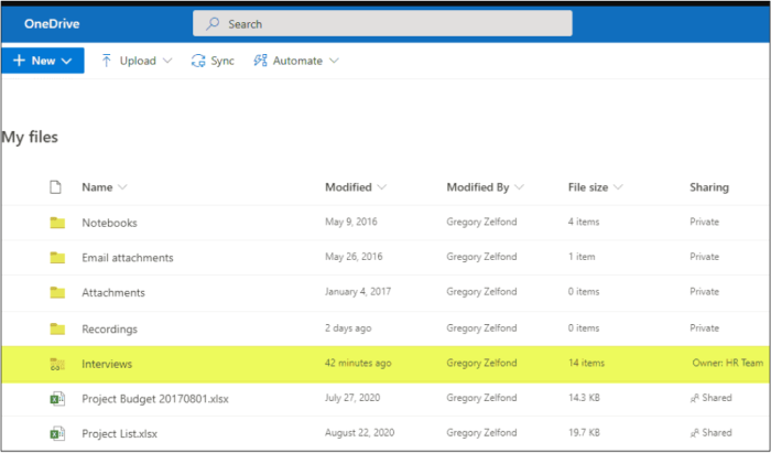 Open folders in OneDrive Chromebook
