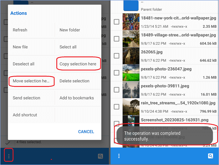 L'opération a été réalisée avec succès
