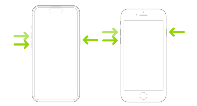 press and keep holding the power/side butto