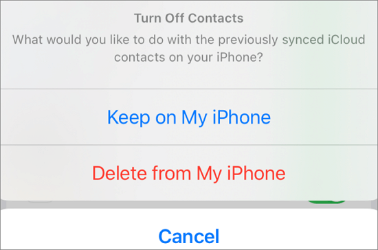 keep contacts on iphone