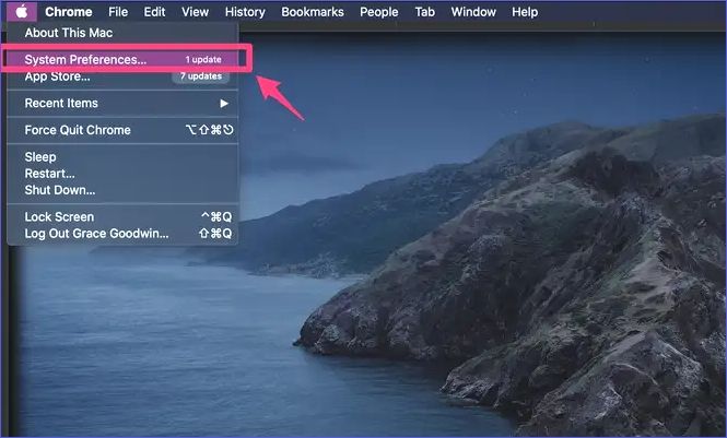 seleccionar preferencias del sistema mac