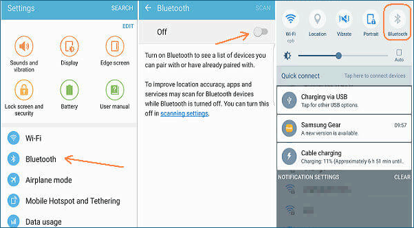 Condividi i dati tramite Bluetooth