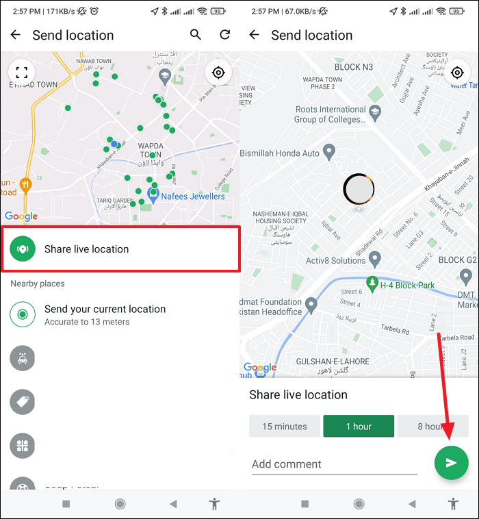 Standort über Whatsapp teilen