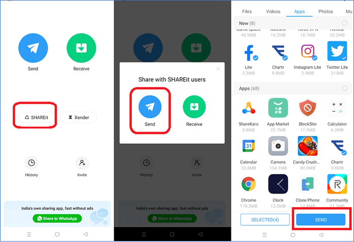 utilisez SHAREit pour transférer des fichiers d'Android vers iPhone