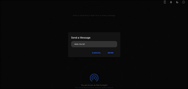 clic droit pour envoyer un message