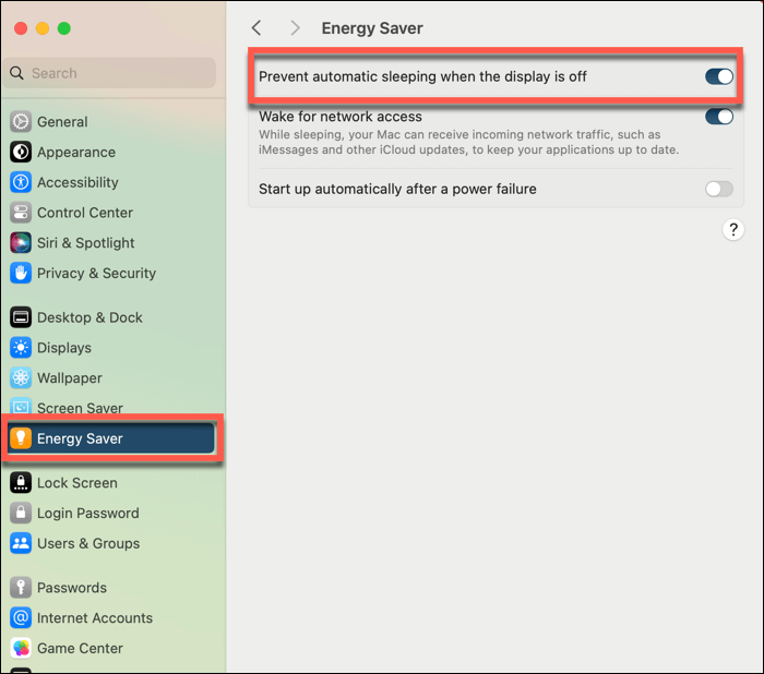 Mac vom Schlafen abhalten