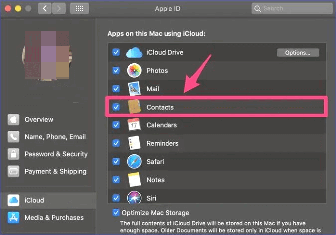 sincronizar contactos mac con icloud