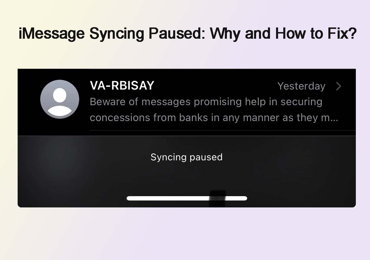 iphone message syncing paused