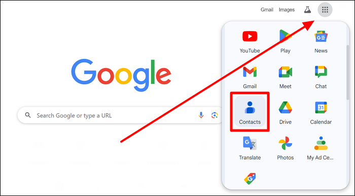 tap on contacts option