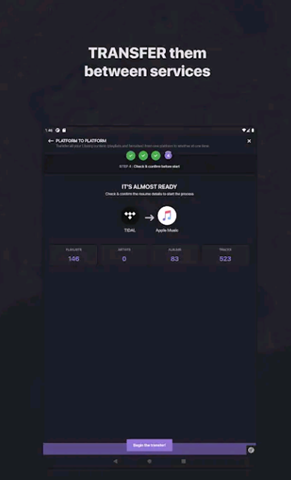 Übertragung zwischen Diensten soundiiz
