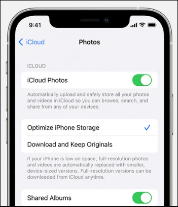 transfer google photos to icoud icloud photos enabled.