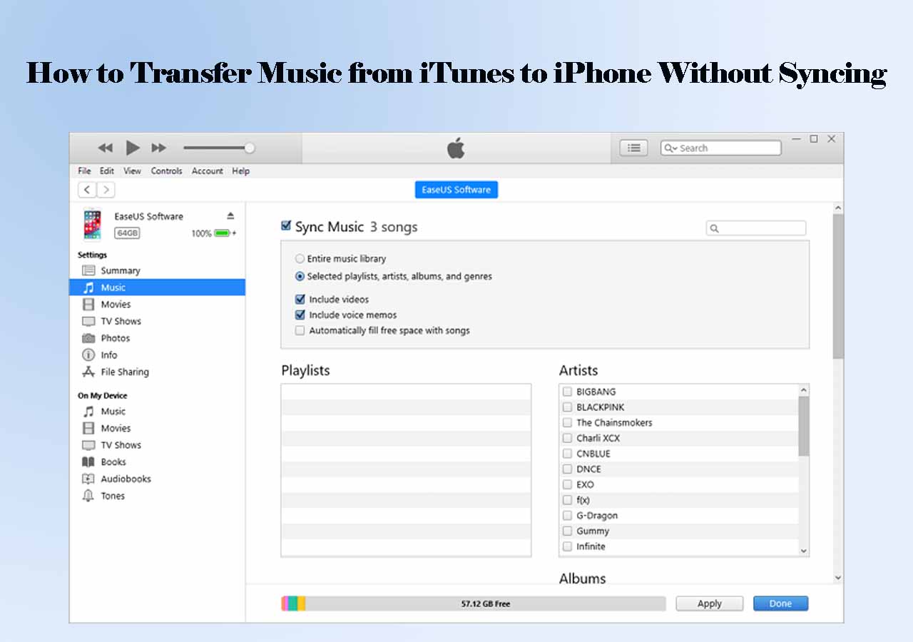 Transfer Music from iTunes to iPhone Without Syncing