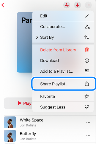 Übertragen einer Wiedergabeliste von einem iPhone auf ein iPhone per Airdrop