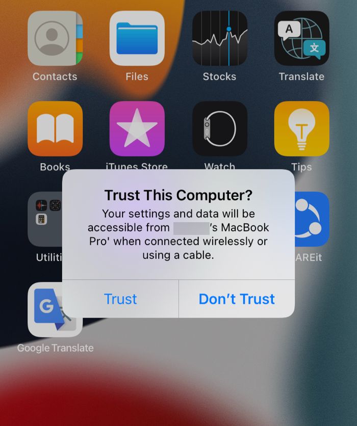 Trust This Computer on iPhone