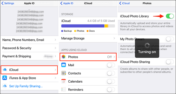 enable icloud photos