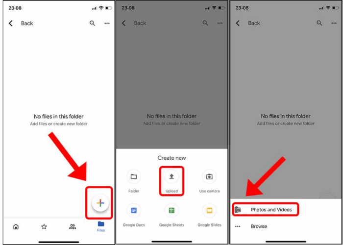 upload files to google drive