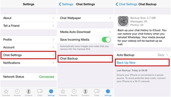 back up WhatsApp photo to iCloud