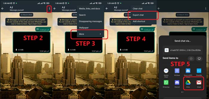 export WhatsApp Business from Android to iPhone with Email