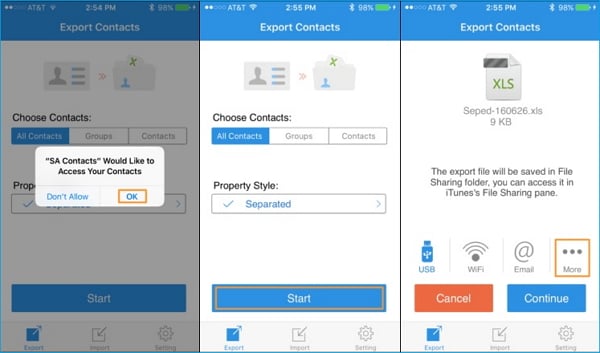 Come scaricare contatti da iPhone a Excel