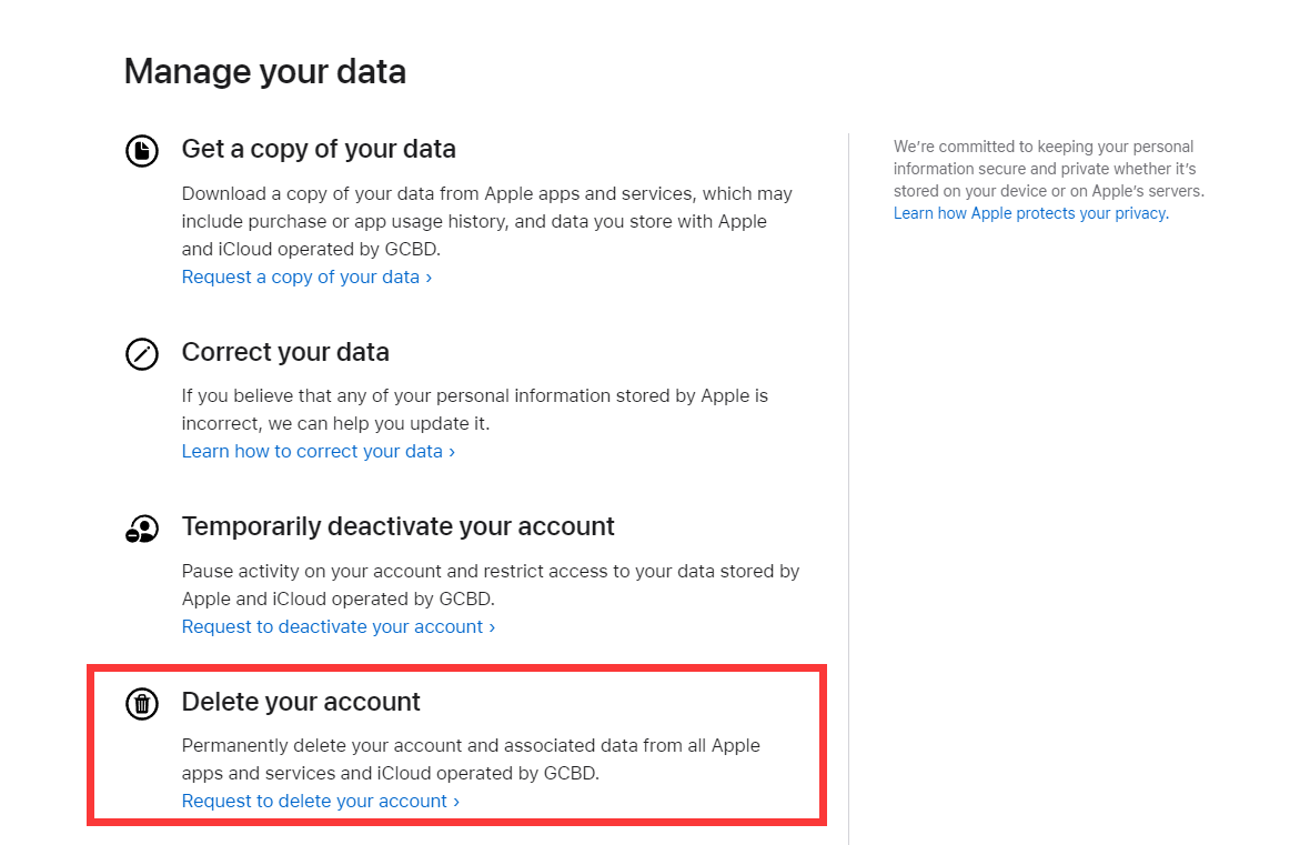 Elimina l'ID Apple in modo permanente