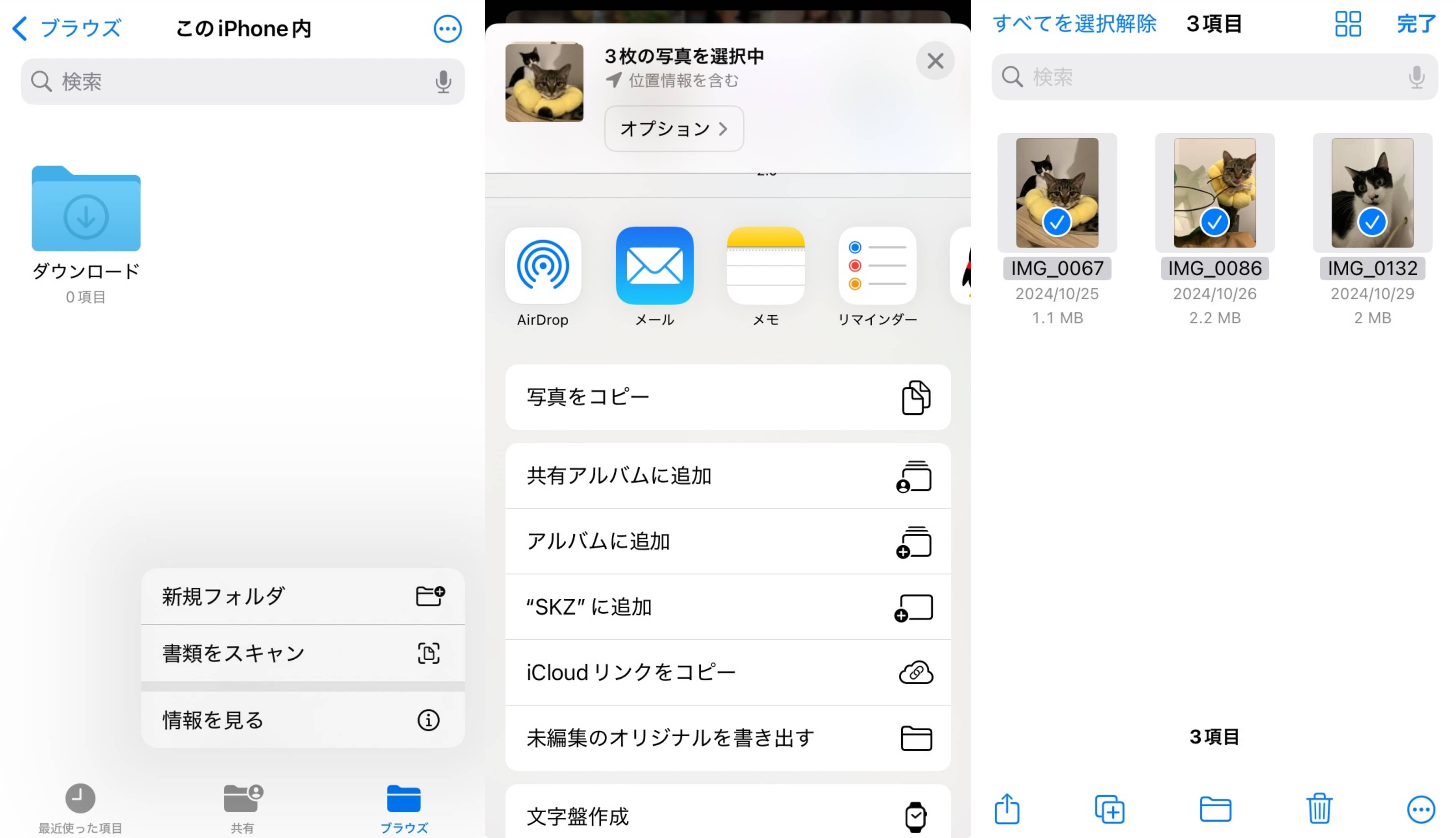 ファイルアプリを利用する