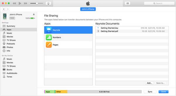 ファイル共有経由でpcからiPhoneにファイルを転送する